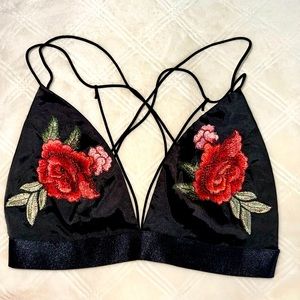 Silk Rose Bralette/ Cropped Top